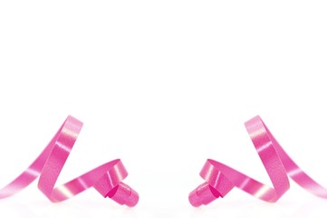 Pink  ribbon on white background