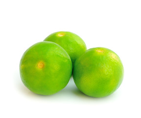 Fresh ripe lime on white background