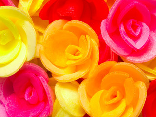 close up of wafer roses food background