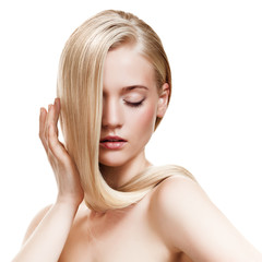Beautiful Blonde Girl. Healthy Long Hair © yuriyzhuravov