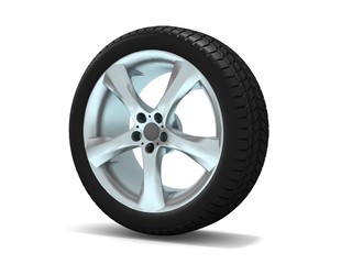 Obraz premium Wheels isolated on white. 3d illustration.