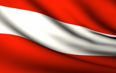 Flying Flag of Austria . All Countries Collection .