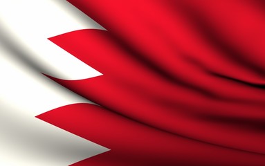 Flying Flag of Bahrain . All Countries Collection .