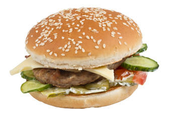 hamburger isolated on white