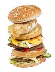 hamburger isolated on white