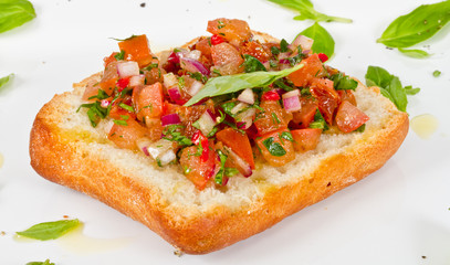 Bruschetta( Italian Toasted Garlic Bread ) with tomato