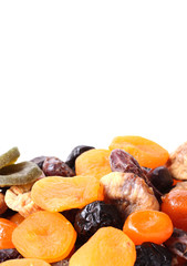 Dried fruits isolated on white