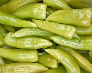 green hot pepperoni , natural background