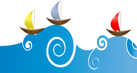 boats on the waves