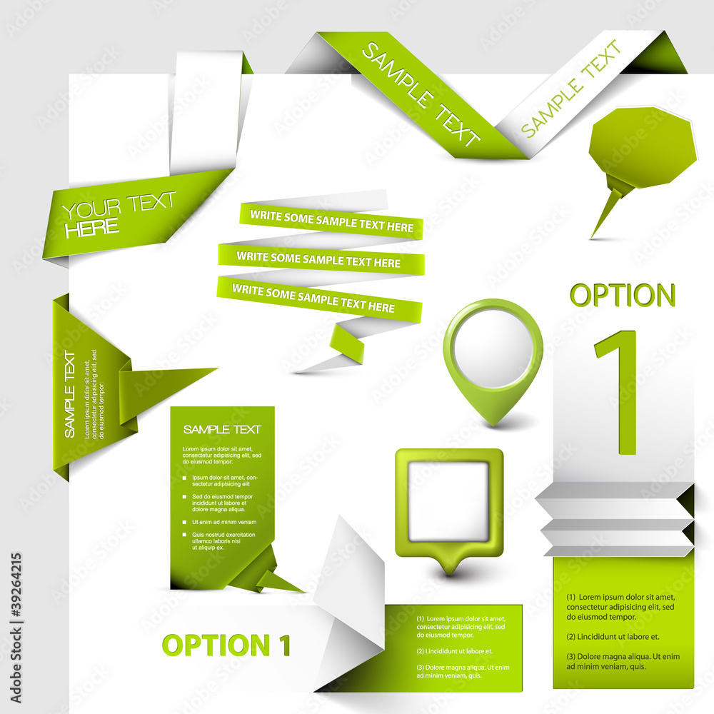 Poster set of vector web elements