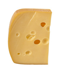 piece of cheese isolated on a white background
