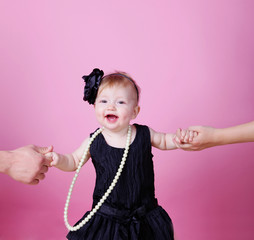 Little girl in black dress