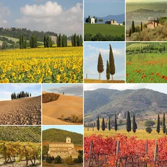 Deurstickers collage with fantastic tuscan landscape © Malgorzata Kistryn