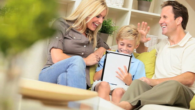 Caucasian Family Talking Via Online Web Chat