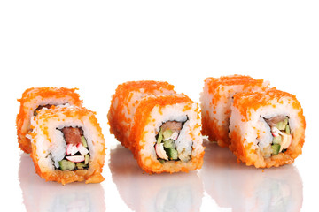 delicious sushi isolated on white