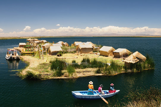 Titicaca lake, Peru, floating islands Uros