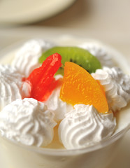 glass of yogurt with  fruit