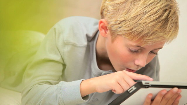 Young Boy with Wireless Tablet