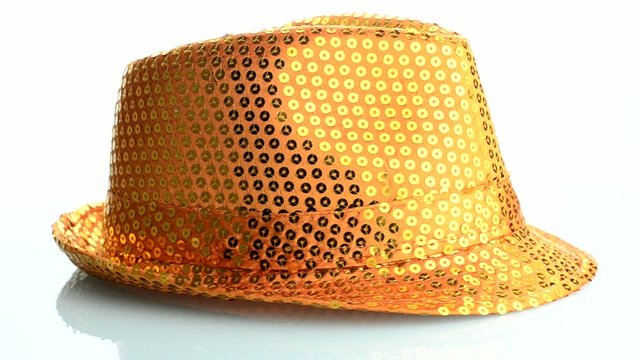Orange paillette hat
