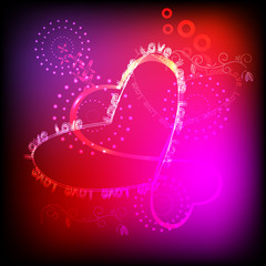 neon background with heart