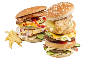 hamburger isolated on white