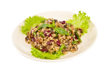 tasty rice with mushrooms