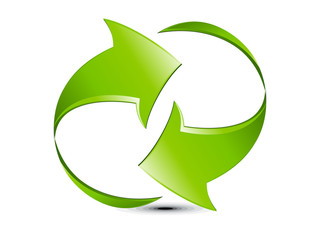 abstract green glossy refresh icon