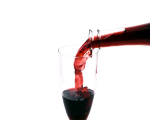 pouring red wine