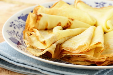 traditional Russian pancakes on a plate