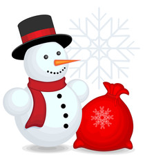 Snowman with bag
