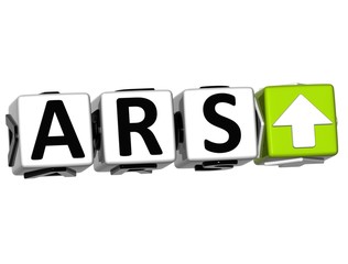 Currency ARS rate concept symbol button on white background