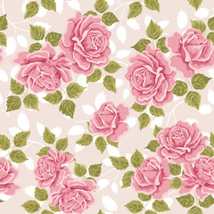 Seamless wallpaper pattern with roses