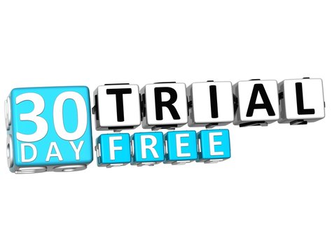 3D Get 30 Day Trail Free Block Letters