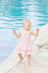 little girl at swimming pool, Tobago