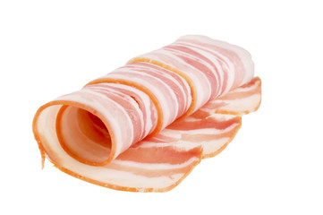 Meat bacon food isolated over white background