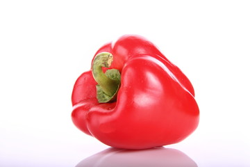 Red bell pepper on a white background