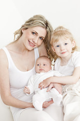 portrait of mother with her daughters