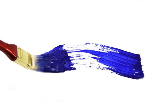 Pinselstrich in Blau