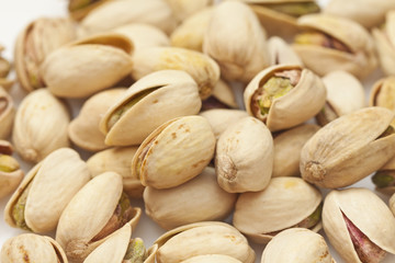 Shelled pistachio isolated on white background