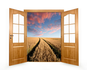 Open the door to the spring landscape