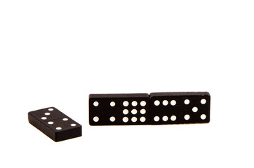 domino game white dots number isolated on white background.