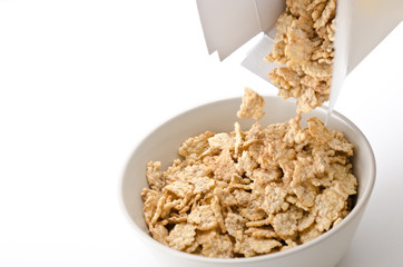 Cereal pouring into a bowl