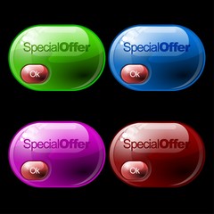 Abstract Shiny Glass Banner Red, green, blue