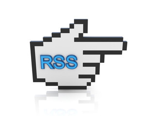 Large cursor with a word RSS.