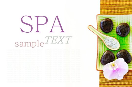 spa concept over white with sample text