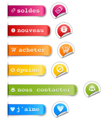 étiquettes & boutons: achats