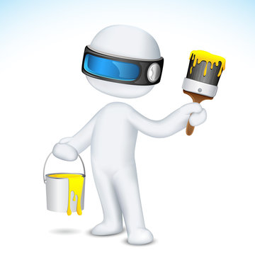 3d Man wtith Paint