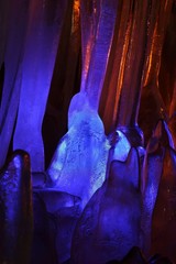 Ice cave in color light