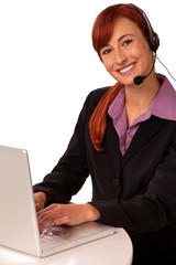 Customer Service Operator with computer