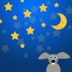 Mouse under the cheesy night